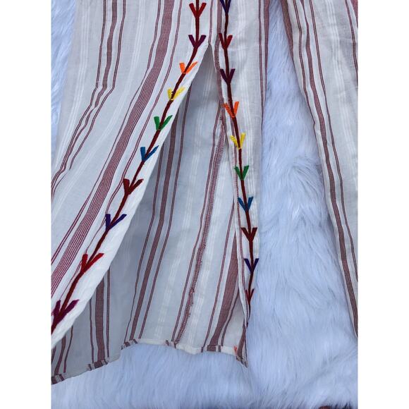 Asos Embroidered Split Front Beach Pants Size US 2 EU 34 boho Y2K A000193 - Picture 6 of 10